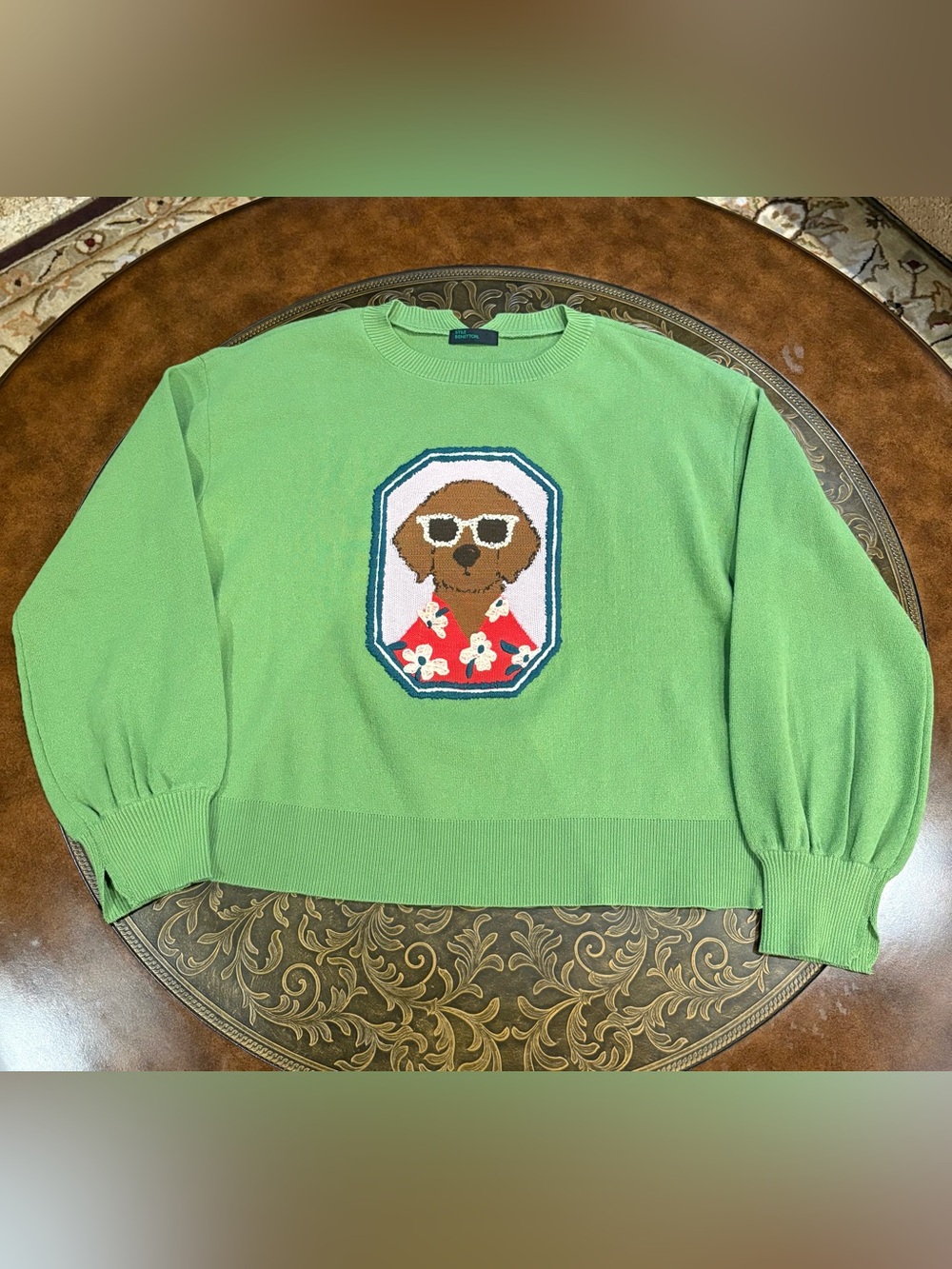 Stile Benetton Dog Motif Sweater